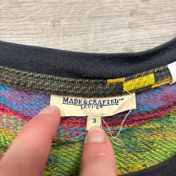Rare Levi's Made and Crafted Retro Geometric Multicolor Sweatshirt Men's 3 / L - Picture 3 of 10